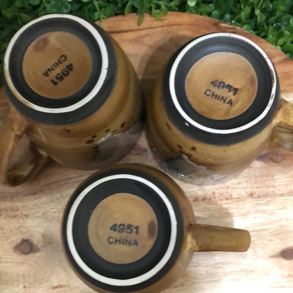 Sango Splash brown mugs set (3) - Picture 3 of 5